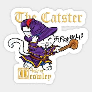 Fantasy Kitten Serie: The Catster Purple Variant - wizard cat, sorcerer, magic Sticker